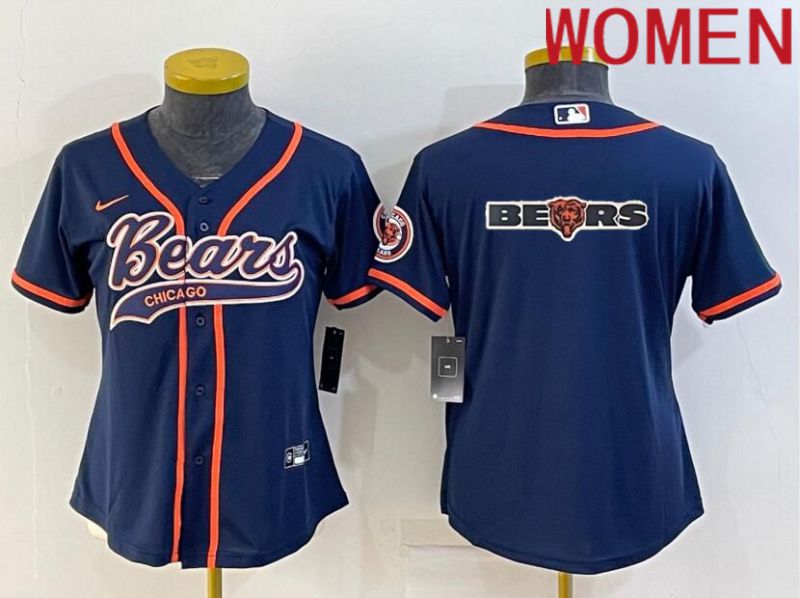 Women Chicago Bears Blank Blue 2022 Nike Co branded NFL Jerseys